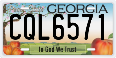 GA license plate CQL6571