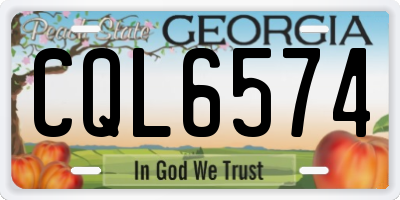GA license plate CQL6574