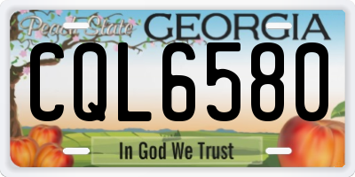 GA license plate CQL6580
