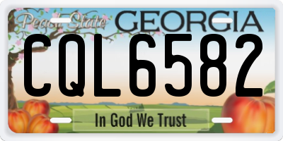GA license plate CQL6582