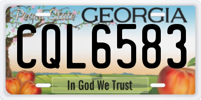 GA license plate CQL6583