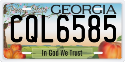 GA license plate CQL6585