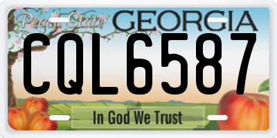 GA license plate CQL6587