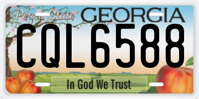 GA license plate CQL6588