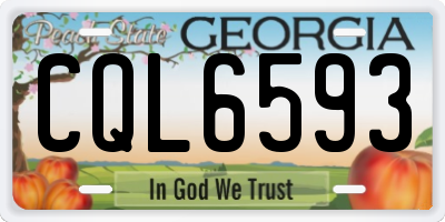 GA license plate CQL6593