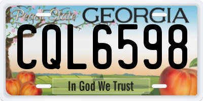 GA license plate CQL6598