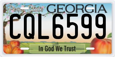 GA license plate CQL6599