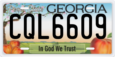 GA license plate CQL6609