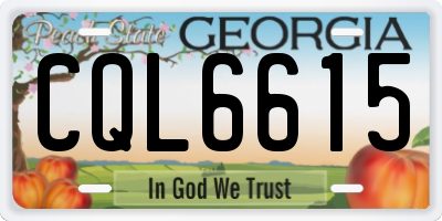 GA license plate CQL6615