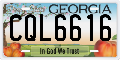 GA license plate CQL6616