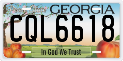 GA license plate CQL6618