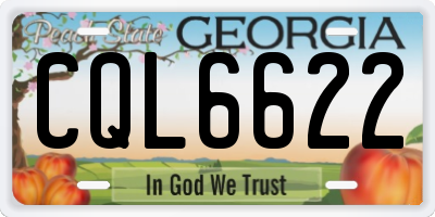 GA license plate CQL6622
