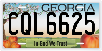 GA license plate CQL6625