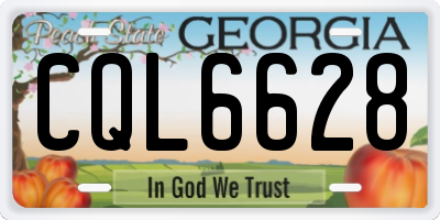 GA license plate CQL6628
