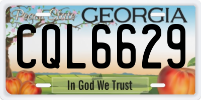 GA license plate CQL6629