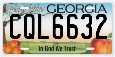 GA license plate CQL6632
