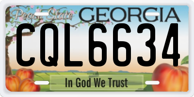 GA license plate CQL6634