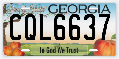 GA license plate CQL6637