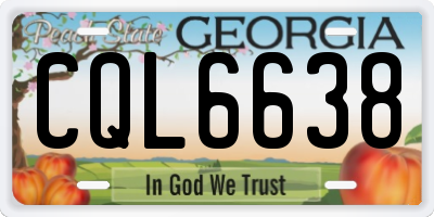 GA license plate CQL6638