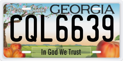 GA license plate CQL6639