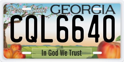 GA license plate CQL6640
