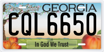 GA license plate CQL6650