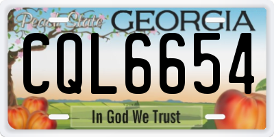 GA license plate CQL6654