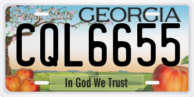 GA license plate CQL6655