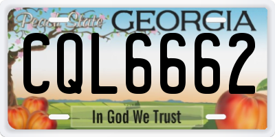 GA license plate CQL6662