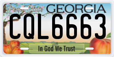 GA license plate CQL6663