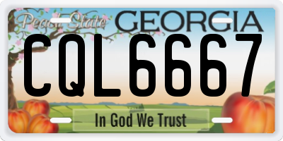 GA license plate CQL6667