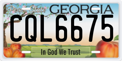 GA license plate CQL6675