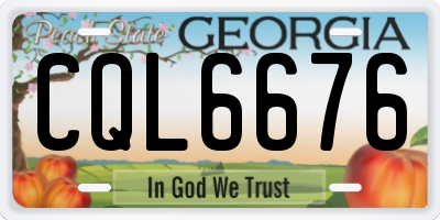 GA license plate CQL6676