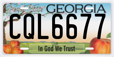 GA license plate CQL6677
