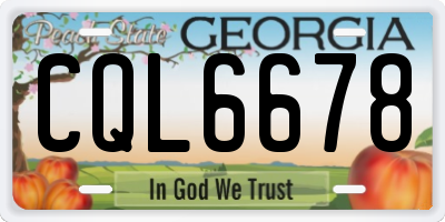 GA license plate CQL6678