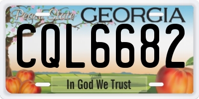 GA license plate CQL6682