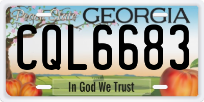 GA license plate CQL6683