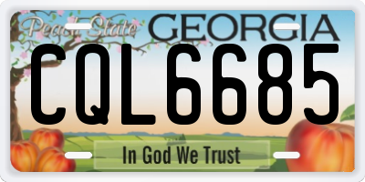 GA license plate CQL6685