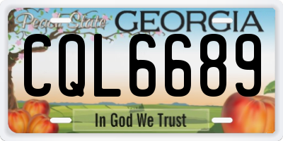 GA license plate CQL6689