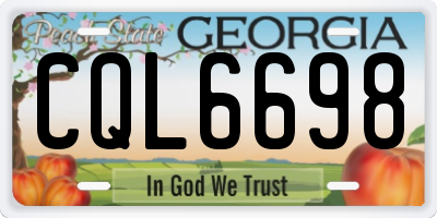 GA license plate CQL6698