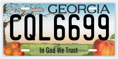 GA license plate CQL6699
