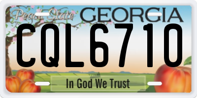 GA license plate CQL6710