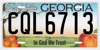 GA license plate CQL6713