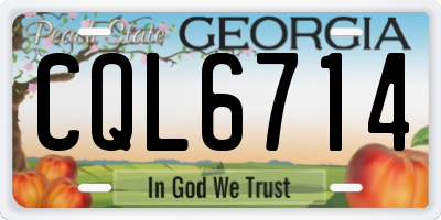 GA license plate CQL6714