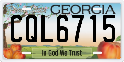 GA license plate CQL6715