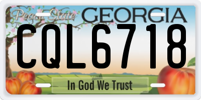 GA license plate CQL6718