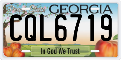 GA license plate CQL6719