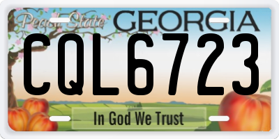 GA license plate CQL6723