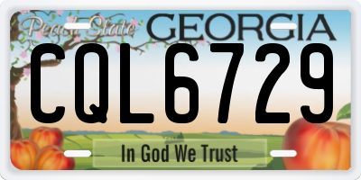 GA license plate CQL6729