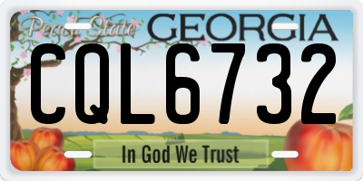 GA license plate CQL6732